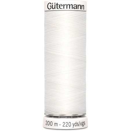 Bobine fil tout coudre Gutermann 200 m - N°800 BLANC